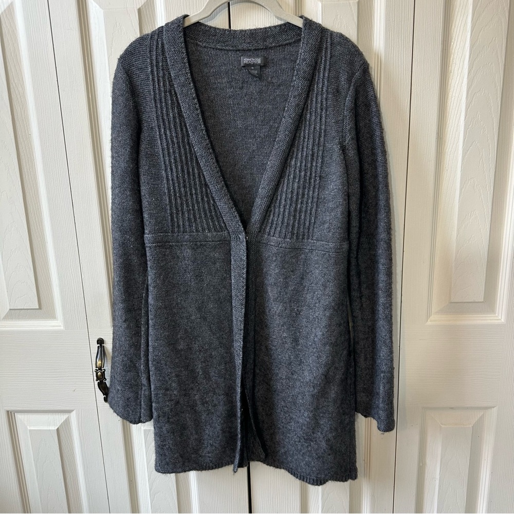 Kenneth Cole Reaction Alpaca Wool Blend Single Snap Long Cardigan Womens Size M